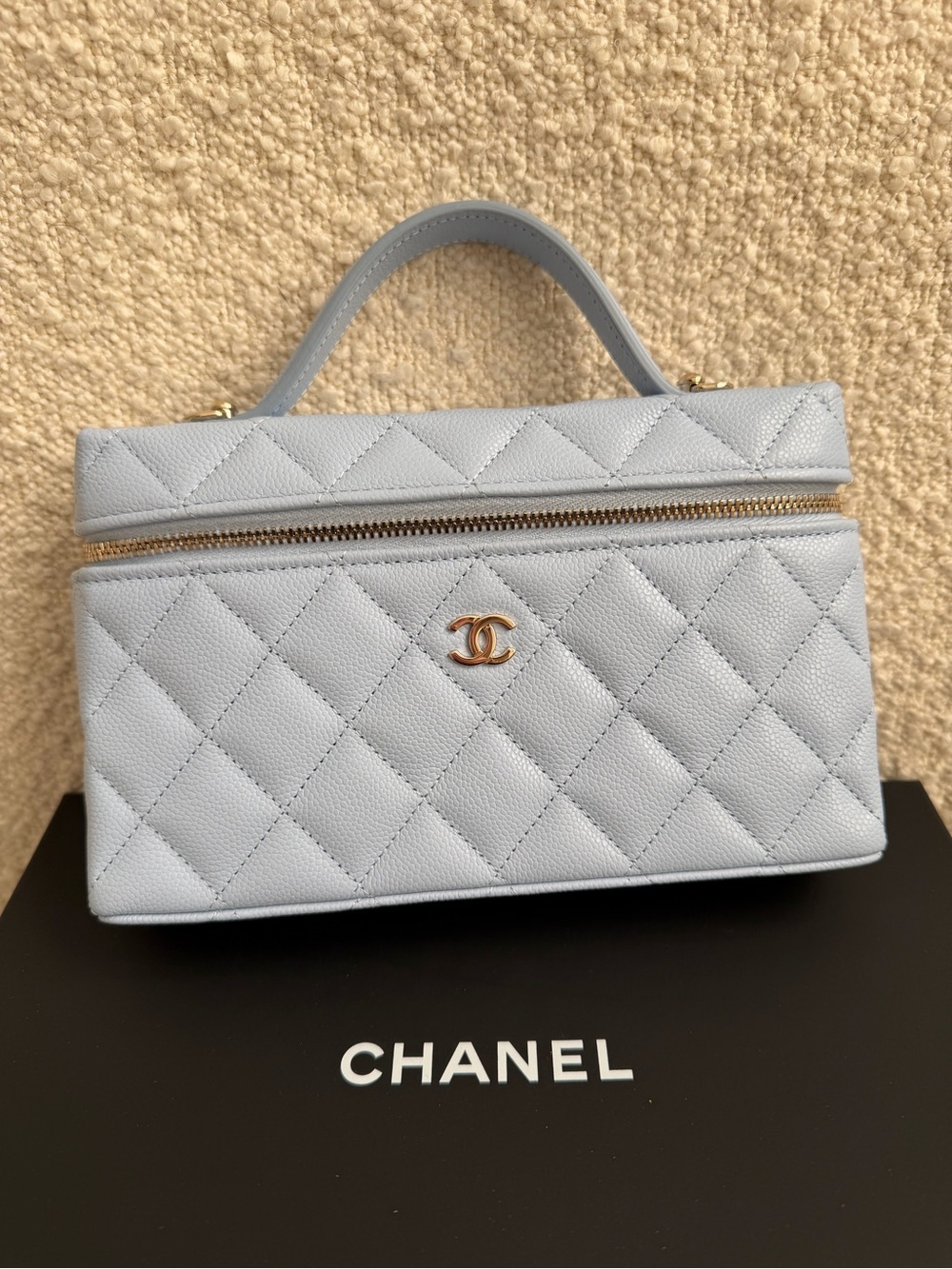 chanel 26a slim vanity in light blue